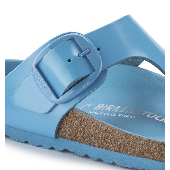 Birkenstock Gizeh Sandal High Shine Sky Blue Size 38